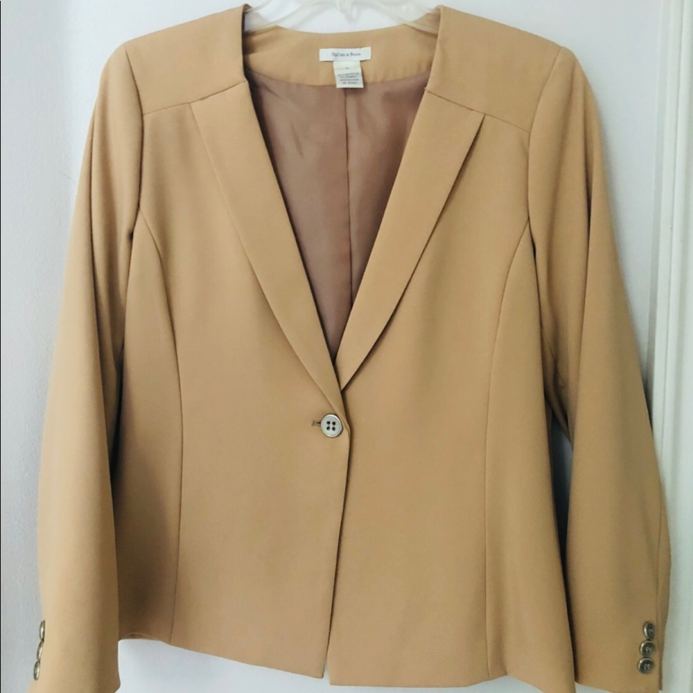 Tan short blazer.